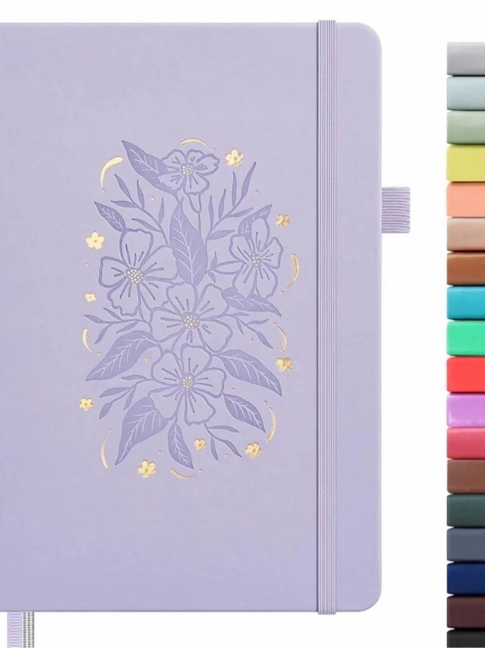 And Per Se Dotted Notebook A5 Floral Purple NWT